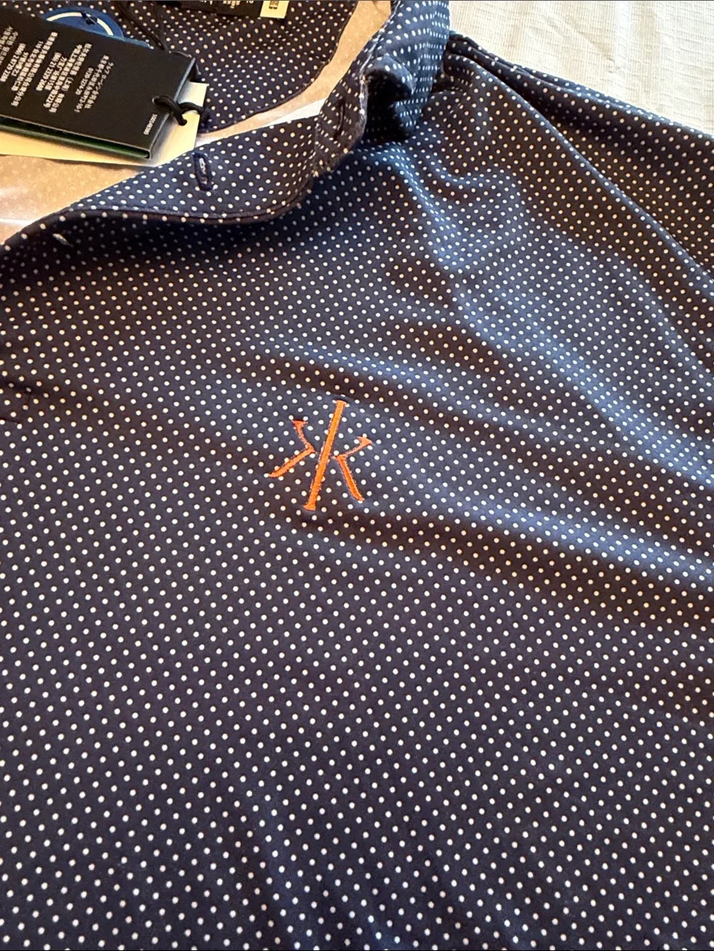 Ralph Lauren Navy Polo with Tiny White Dots